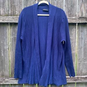 Lane Bryant Navy Ribbed Open Front Cardigan | 18/20